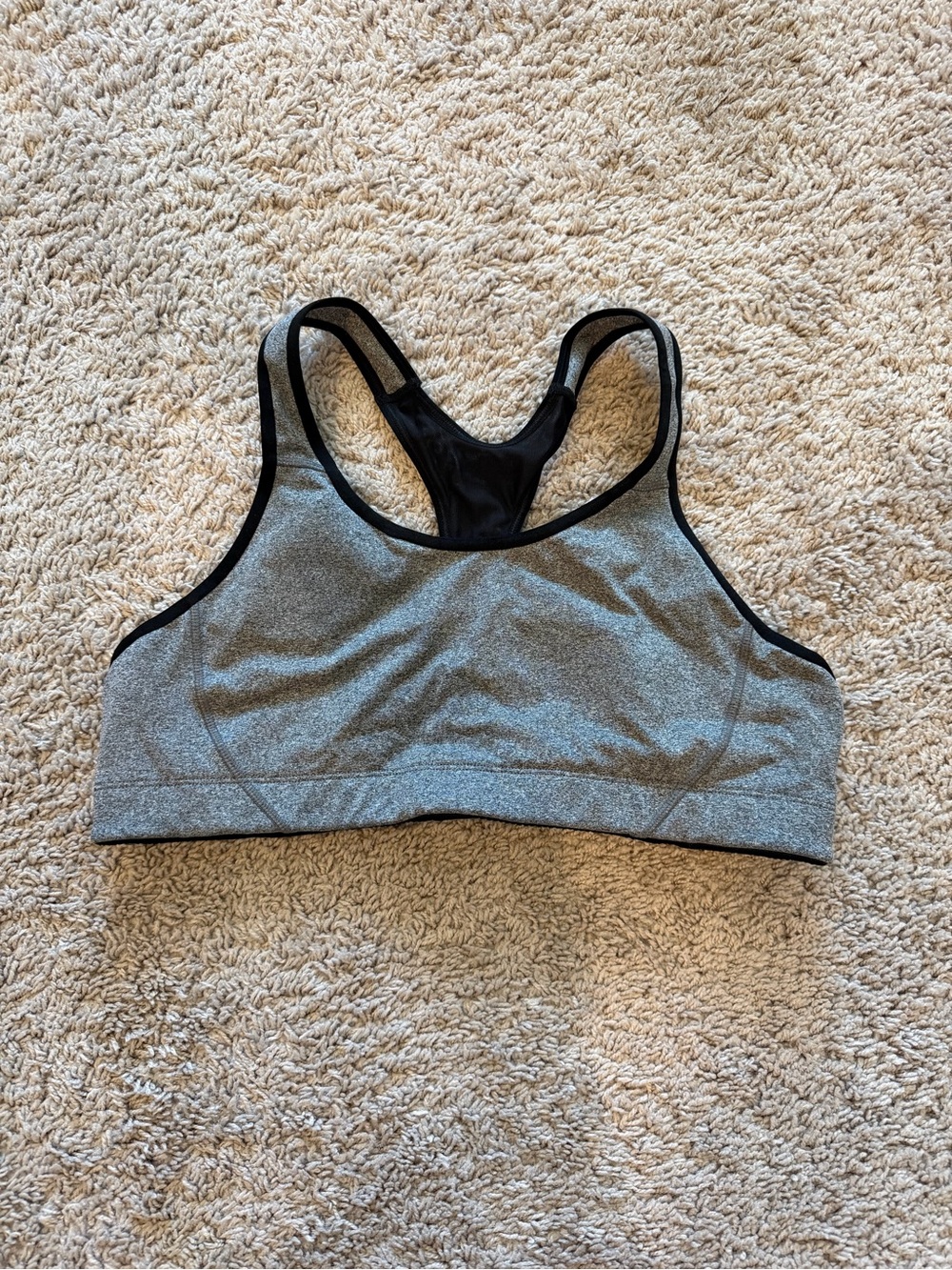 Zella Gray and Black Racerback Sports Bra